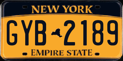 NY license plate GYB2189