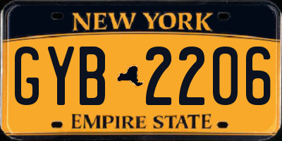 NY license plate GYB2206