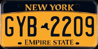 NY license plate GYB2209