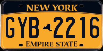 NY license plate GYB2216