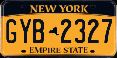 NY license plate GYB2327