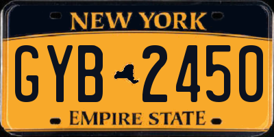 NY license plate GYB2450