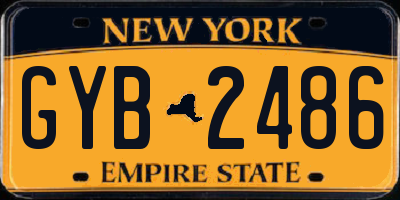 NY license plate GYB2486