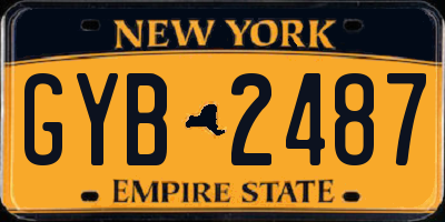 NY license plate GYB2487