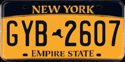 NY license plate GYB2607