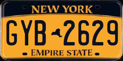 NY license plate GYB2629