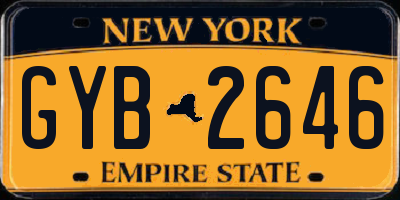 NY license plate GYB2646