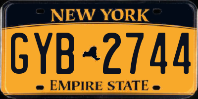 NY license plate GYB2744