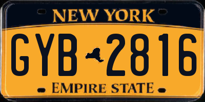 NY license plate GYB2816