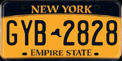 NY license plate GYB2828
