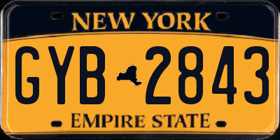 NY license plate GYB2843