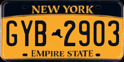 NY license plate GYB2903