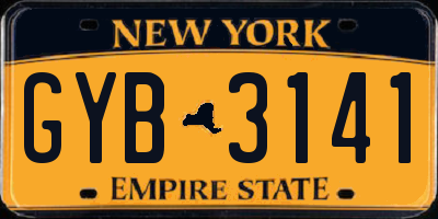 NY license plate GYB3141
