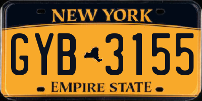 NY license plate GYB3155