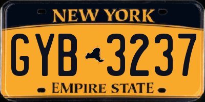 NY license plate GYB3237