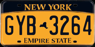 NY license plate GYB3264