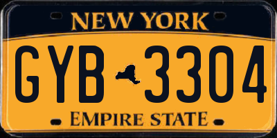 NY license plate GYB3304