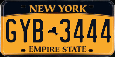 NY license plate GYB3444