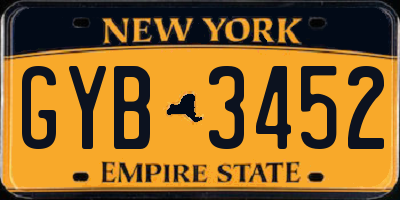NY license plate GYB3452