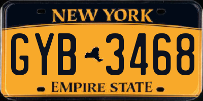 NY license plate GYB3468