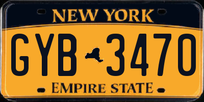 NY license plate GYB3470