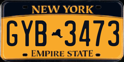NY license plate GYB3473