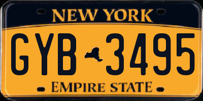 NY license plate GYB3495