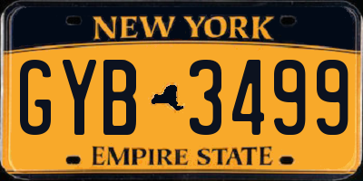 NY license plate GYB3499