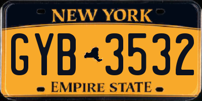 NY license plate GYB3532