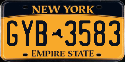 NY license plate GYB3583