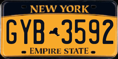 NY license plate GYB3592