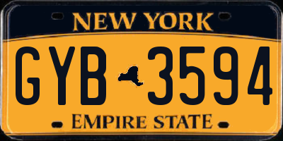 NY license plate GYB3594