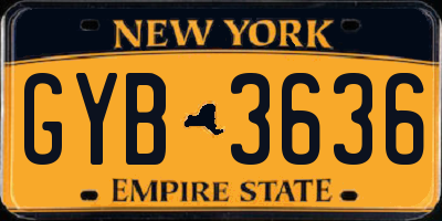 NY license plate GYB3636