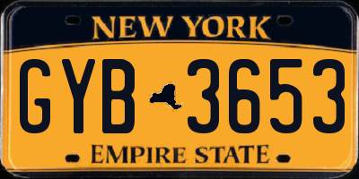 NY license plate GYB3653
