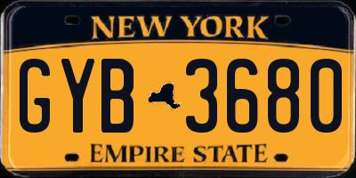 NY license plate GYB3680