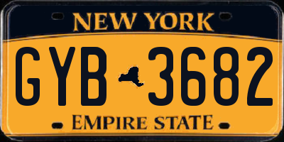 NY license plate GYB3682