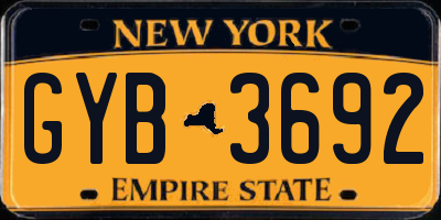 NY license plate GYB3692