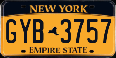 NY license plate GYB3757