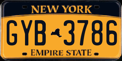 NY license plate GYB3786