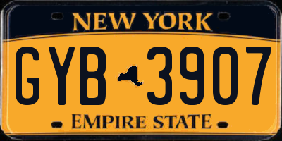 NY license plate GYB3907