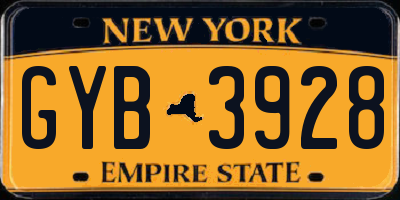 NY license plate GYB3928