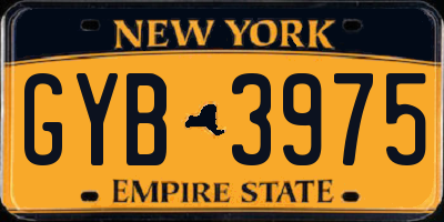 NY license plate GYB3975