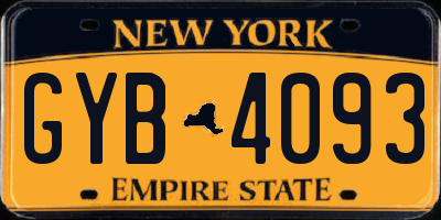 NY license plate GYB4093