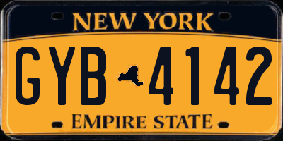 NY license plate GYB4142