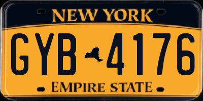 NY license plate GYB4176