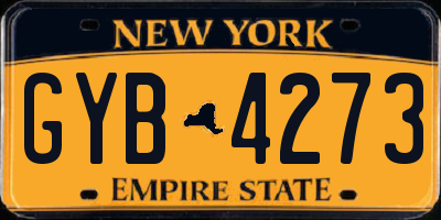 NY license plate GYB4273