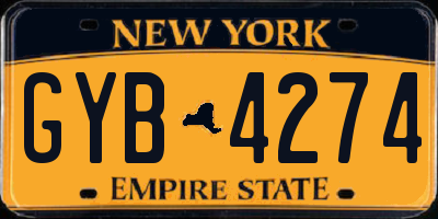 NY license plate GYB4274
