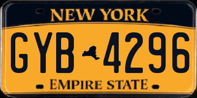 NY license plate GYB4296