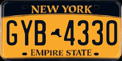 NY license plate GYB4330