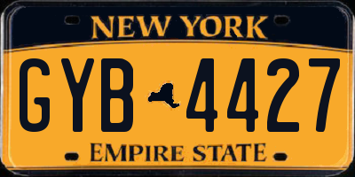 NY license plate GYB4427